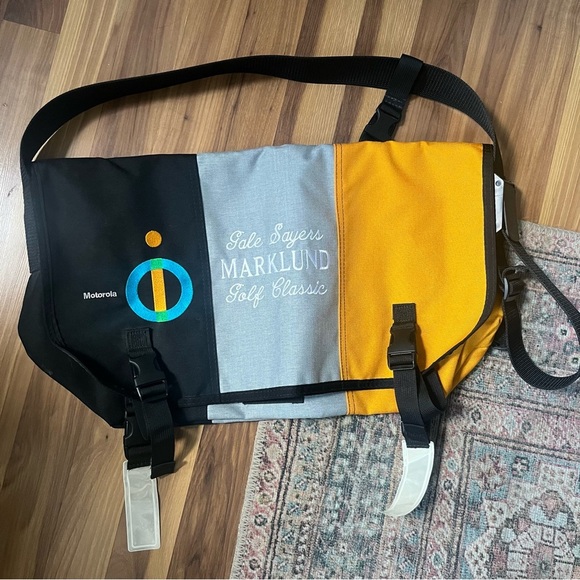 Timbuk2 Motorola Embroidered Black Yellow Gray Colorblock Messenger Bag - Picture 1 of 6